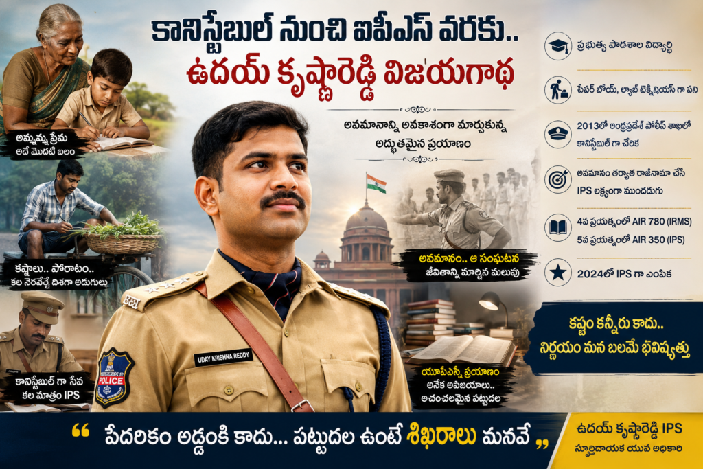 కానిస్టేబుల్‌ నుంచి ఐపీఎస్‌ వరకు.. ఉదయ్ కృష్ణారెడ్డి విజయగాథ